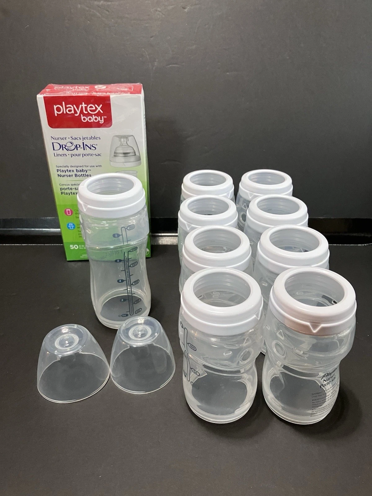 Playtex Baby Nurser Bottles Drop-Ins Liners 4oz 8 Bottles Natural Breastfeeding