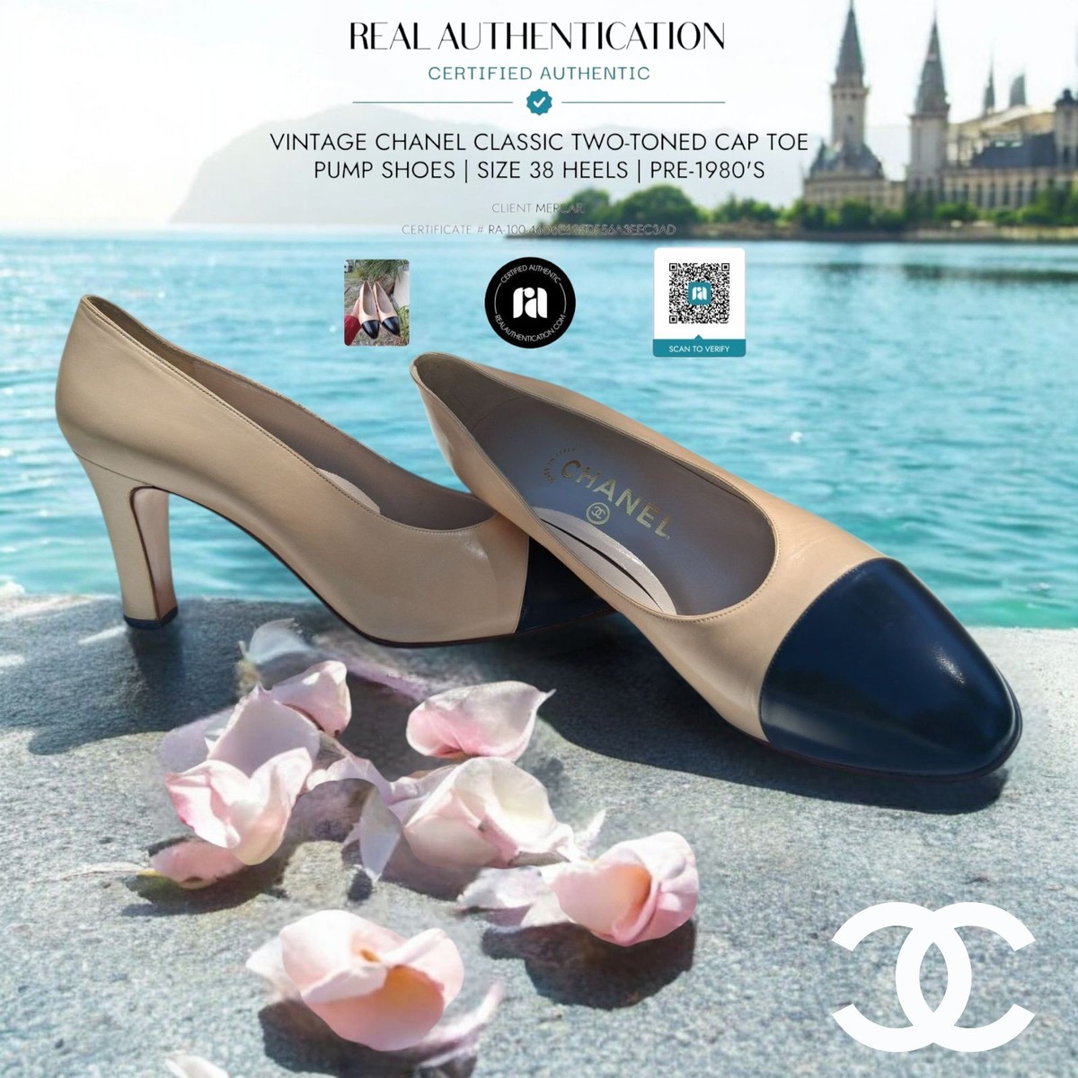 靴 Vintage Chanel Travel Ligne Pumps 36 Vintage Chanel Travel Ligne Pumps 36
