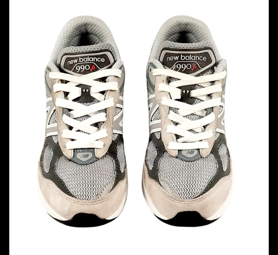 Sapatos New Balance 990v6 Big Kids "Castlerock" cinza camurça tamanho 2.5Y GC99OGL6 - Imagem 3 de 4