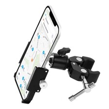 Phone Holder with Clamp for Golf Cart, All Metal Universal Phone Holder Handl...