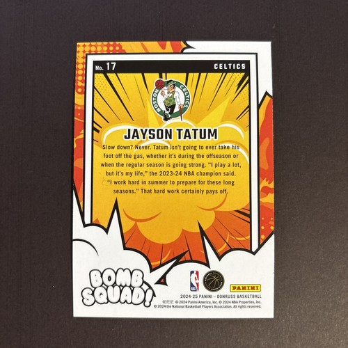 2024-25 Panini Donruss - Bomb Squad Jayson Tatum #17 Disco - Picture 2 of 2
