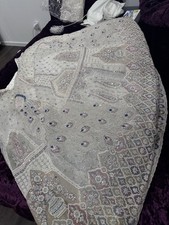   Stunning Off-White Heavy Embroidered Peacock Lehenga   Adjustable Size M-XL  