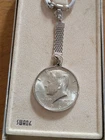 1964 Kennedy Half Dollar Key Chain Ring Swank in Box (NOS)