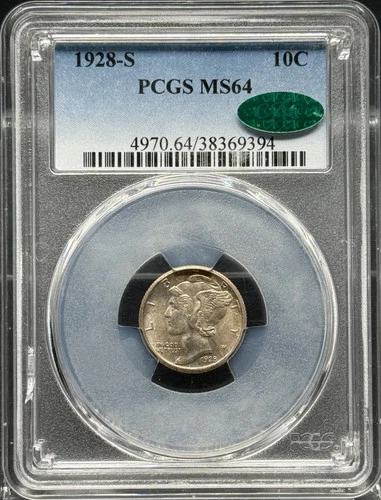 1928 S Mercury Dime PCGS MS-64 CAC