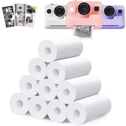 10 Rolls Kids Instant Camera Refill Print Paper Film Coreless Thermal Print 57mm