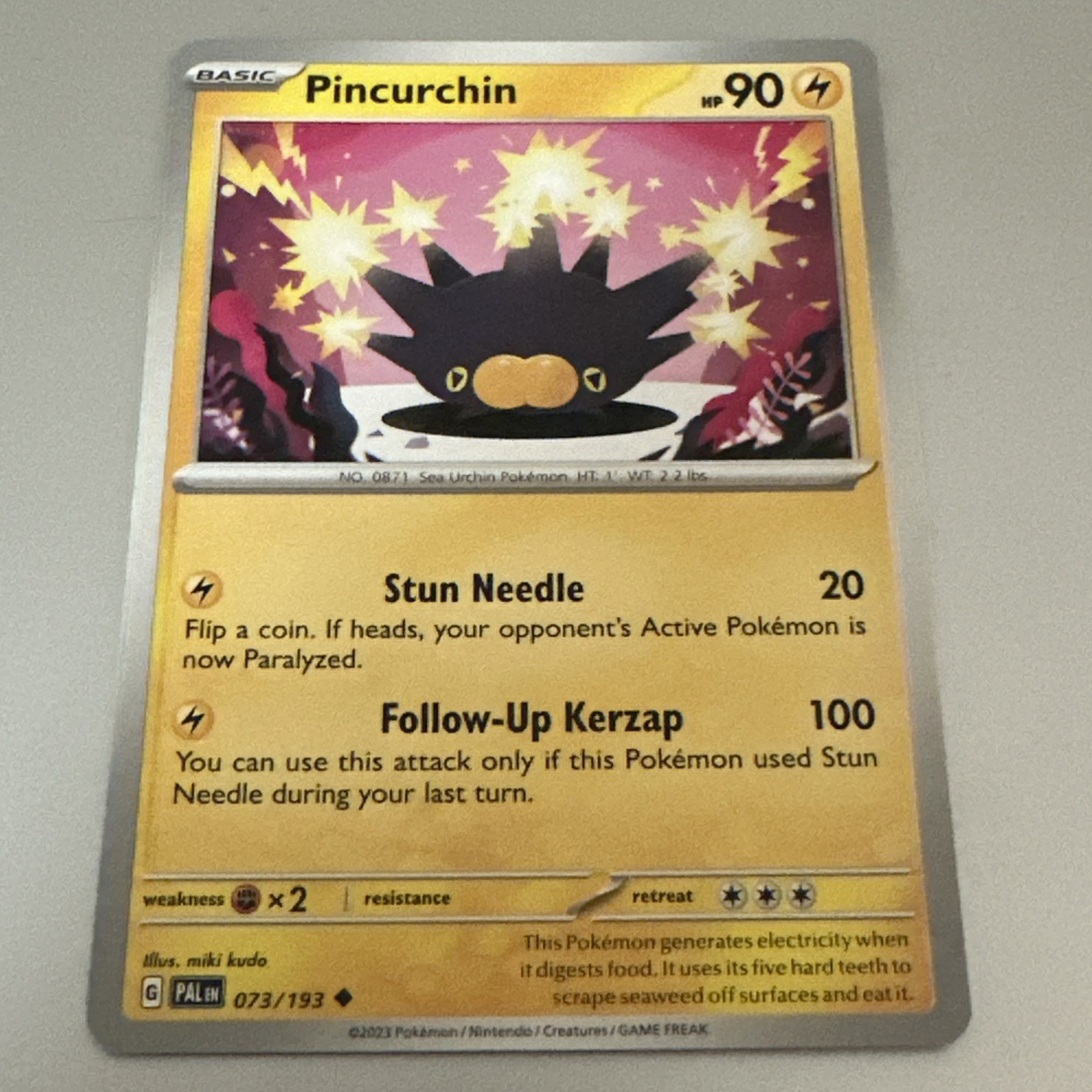 Pokemon -  Pincurchin 073/193  - Paldea Evolved  - NM - Buy 3 Get 2 Free