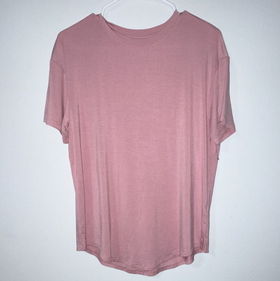 Time And Tru Women's Solid Pink Basic Crew Neck Short Sleeve Pullover T-Shirt XS