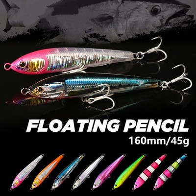 1pcs Pencil Hard Baits Topwater Popper Crankbait Floating Fishing Lures 16cm/45g