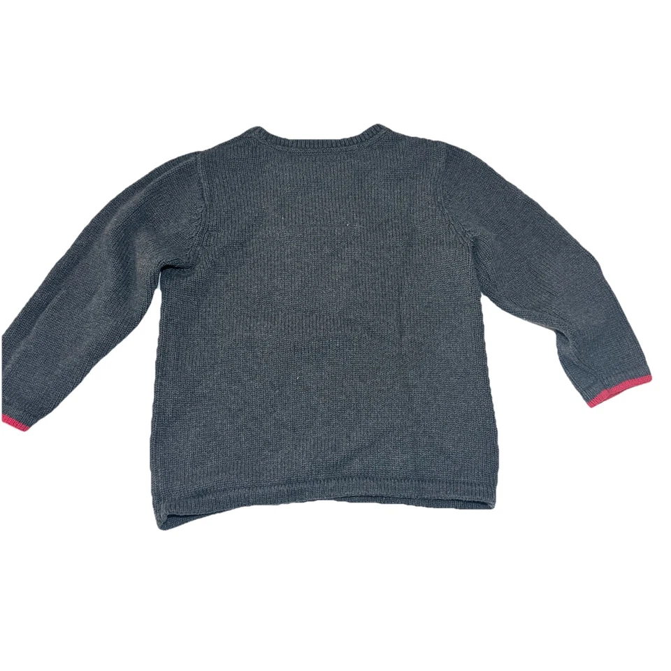 OshKosh Boys Cotton Wool Snowman Sweater Gray Red Trim Size 5 Holiday Winter - Image 2 of 4