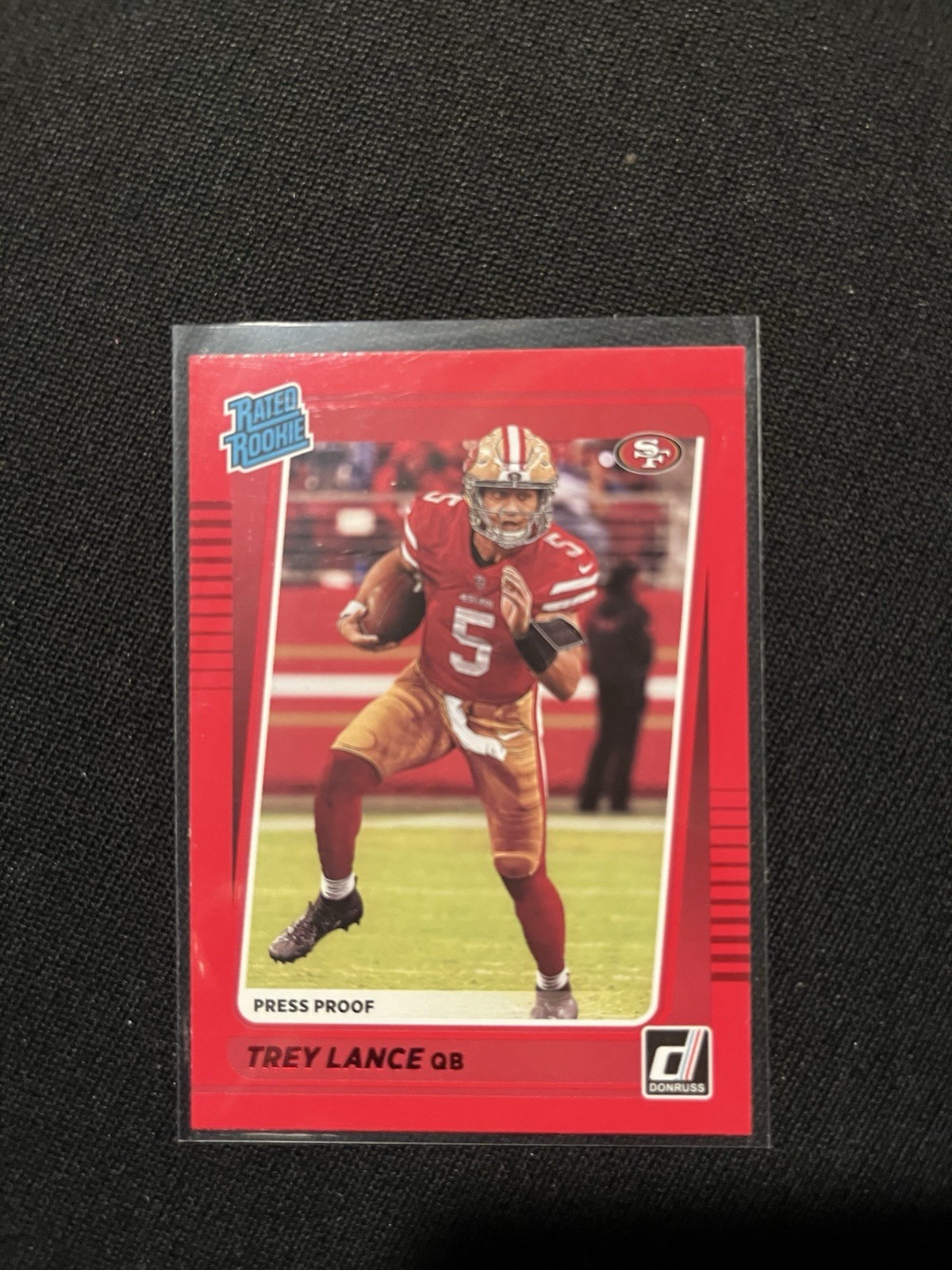 2021 Trey Lance Panini Donruss Red Press Proof Rated Rookie Card RC Color Match!