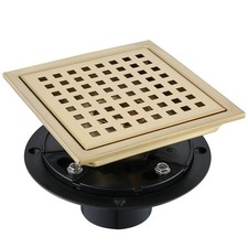 6 Inch Square Shower Floor Drain, Stainless Steel Black Shower Drain Kit with...