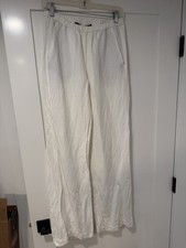 Engel Cartel White Tencel Linen Cotton Wide Leg Pants Size 1 Made in USA-used