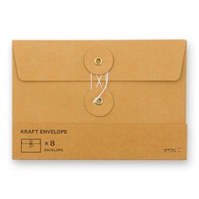 TRAVELER'S COMPANY KRAFT ENVELOPE - Medium - Orange - 8 Pack