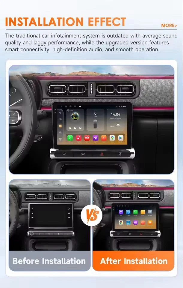 Autoradio Android 14 Per Citroen C3 C4 aircross 2017-2023 CarPlay 2G+32GB BT. - Immagine 2 di 4