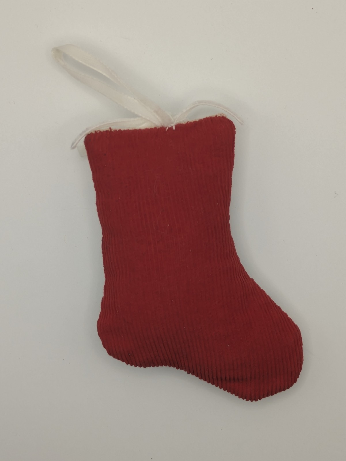 Christmas Mini Stocking Needlepoint Ornament Puffy Holly & Berry 4.5x3.25"