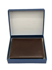 Niucunzh Mens Brown Leather Bifold Wallet Extra Large Capacity Card Hold