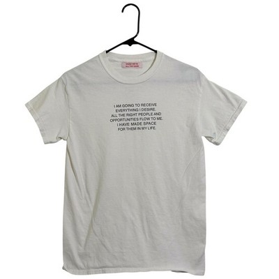 Were Not Really Strangers Affirmations Graphic T-Shirt White Unisex Size Small