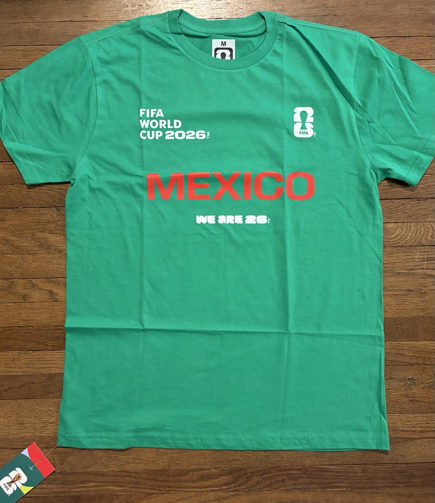 FIFA World Cup 2026 Mexico Tshirt Medium Dbl Sided With “26” On Back