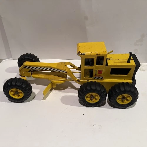 Vintage 1980s Tonka Pressed Steel Yellow Road Grader Construction Vehicle Clean
