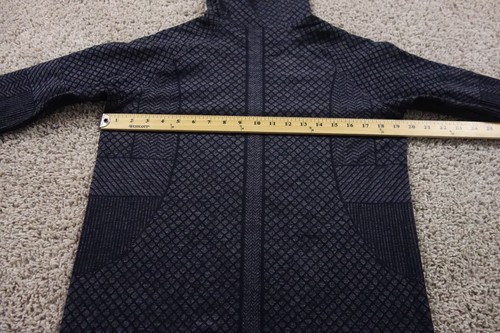 Lululemon Pullover Damen 12 grau Rest Less Hoodie Patchwork Stretch Daumenlöcher - Bild 7 von 9