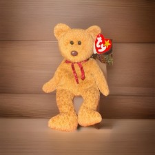 Ty Beanie Babies Curly The Bear - 4052 Rare With Errors (tag, nose, tush tag)