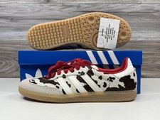  NEW Women's Adidas Samba OG "Cow Print" Aurora Coffee White Red  KI6956