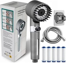 High Pressure Shower Head, Handheld shower head with 5 Filters,1.5m hose