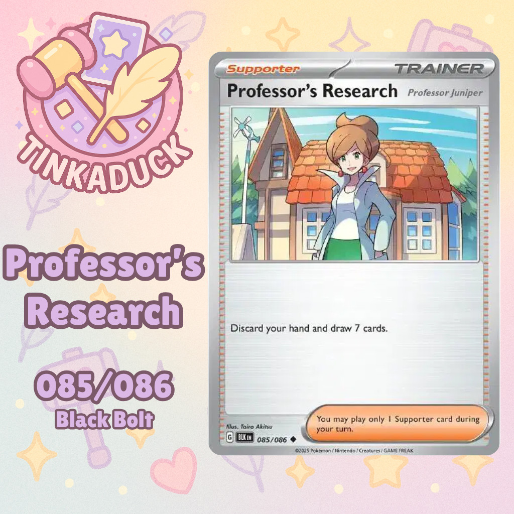 Professor's Research 085/086 Pokemon Black Bolt Near Mint English - US Seller!