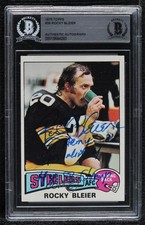BAS 1975 Topps Rocky Bleier #39 BGS Authentic Auto ow6