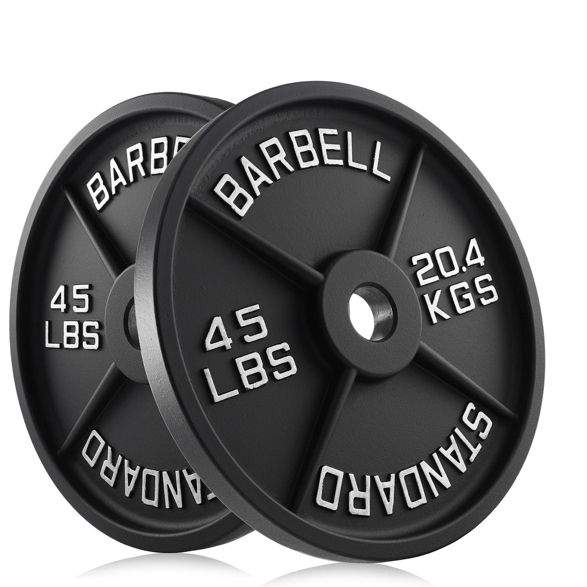 Placas De Pesas Olímpicas De Hierro Fundido - 45 Lbs, Ajuste Para Barras De 2 Pulgadas