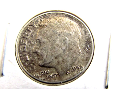 1956 P Dime "Roosevelt 90% Silver Dime" ,  Circulated  VF  wd11