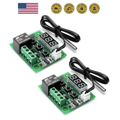 2pcs W1209 12V DC Digital Temperature Controller Board Micro Digital Thermost...