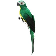 LWINGFLYER Green Artificial Parrot Life Size Foam Feather Parrot Macaw Birds ...