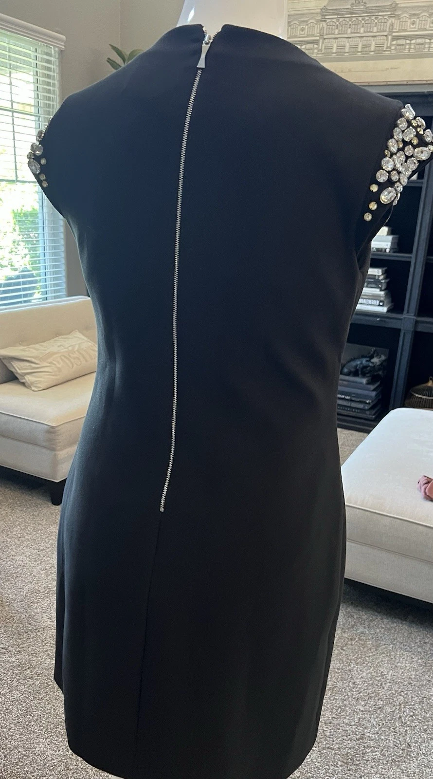 Abito Kate Spade nero Bling cappuccio maniche 26