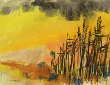 ORIGINAL Storm Landscape Pastel Painting John Williams art JMW Expressionism