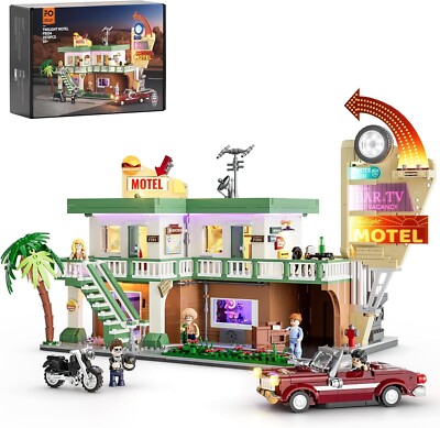 Funwhole Road trip series Motel Building Blocks Assemble Street View Model Toys
