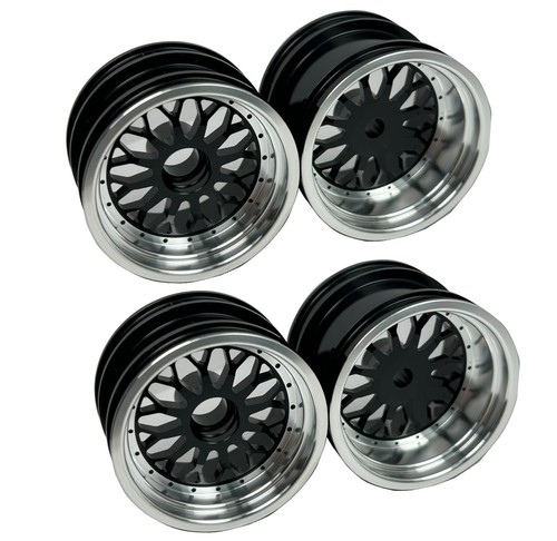 Dhawk CNC RC10DS Vintage Aluminum Wheels Black For Team Associated RC10DS - Picture 1 of 3