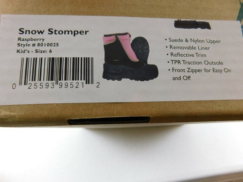 ITASKA Snow Stomper Kid's sz 6 Pink & Black Lined Zipper Winter Boots Shoes NIB - Picture 6 of 6