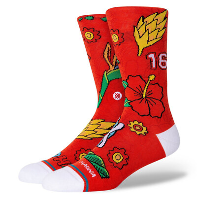 STANCE Kolten Crew Socks sz Large (9-13) Orange