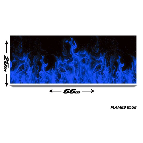 Universal Truck Bed Tailgate Graphic Wrap Decal -Trim to Fit-66"X25"-Blue Flames - Picture 2 of 2