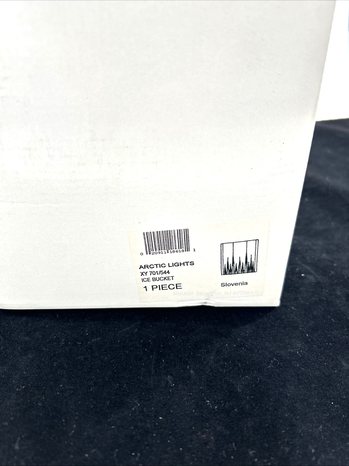 Mikasa Arctic Lights 5 7/8" Crystal Ice Bucket Handle Barware Heavy Icebucket