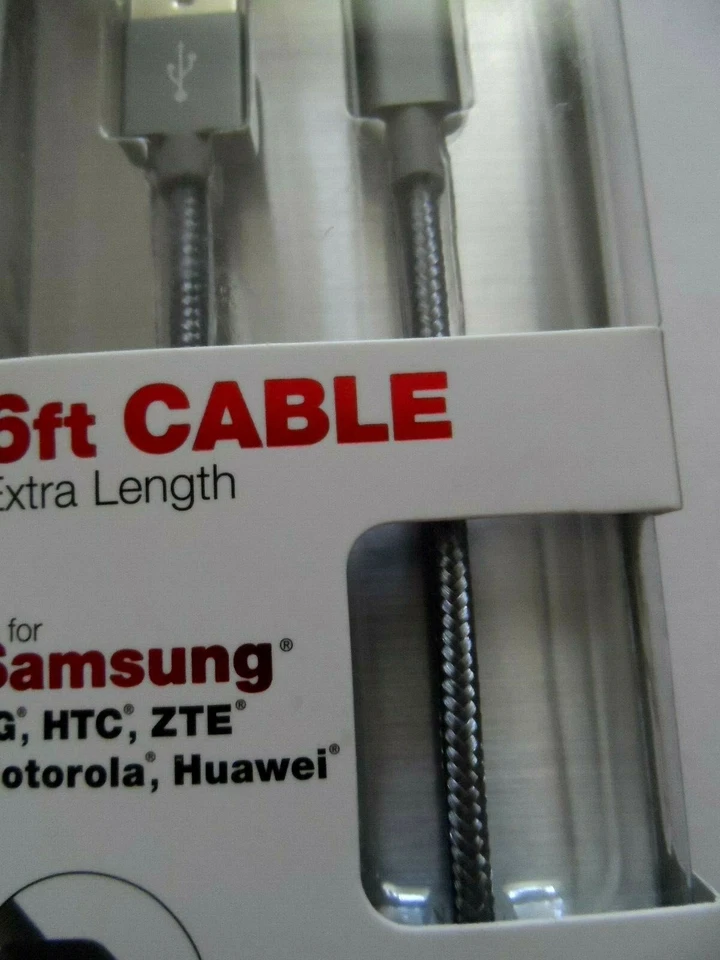 Just Wireless Micro USB Mesh Cable 6 foot Space Grey MSRP $22.99 () - Image 3 of 4