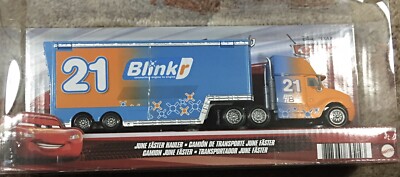 2021 DISNEY PIXAR CARS 3 BLINK “R” 21 SPEEDY COMET'S HAULER RARE