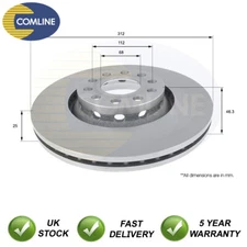 Brake Disc Front Comline Fits Audi A4 1996-2009 VW Passat 1996-2005 #1