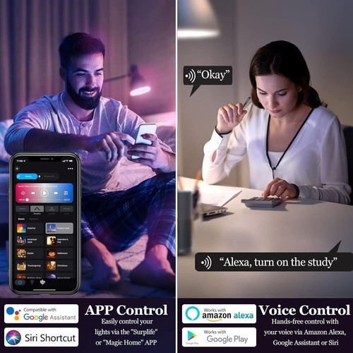 4 Pack LED RGB Smart Light Bulb A21 15W 900LM Voice APP Bluetooth Control E26 - Picture 7 of 13