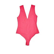 NWT Intimately by Free People Keep It Sleek Bodysuit, Small, Electropop coral