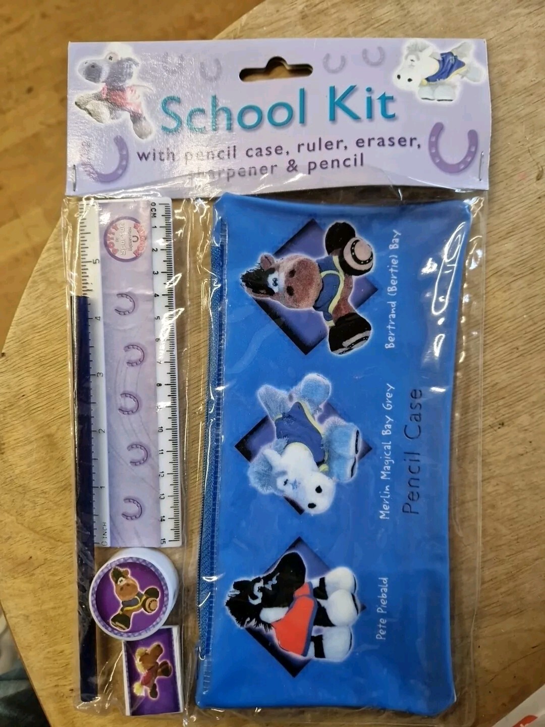 Horse Pencil Case Horses School Stationery Set Pony ruler eraser gift set ponies
