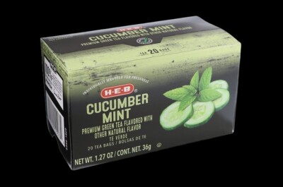 Cucumber Mint Green tea bags 20 count Box