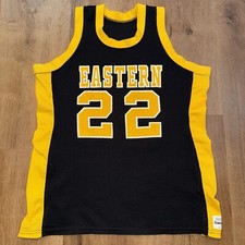 1980s Eastern Wyoming College Lancers Basketball Jersey Vintage Sand Knit Men 42
