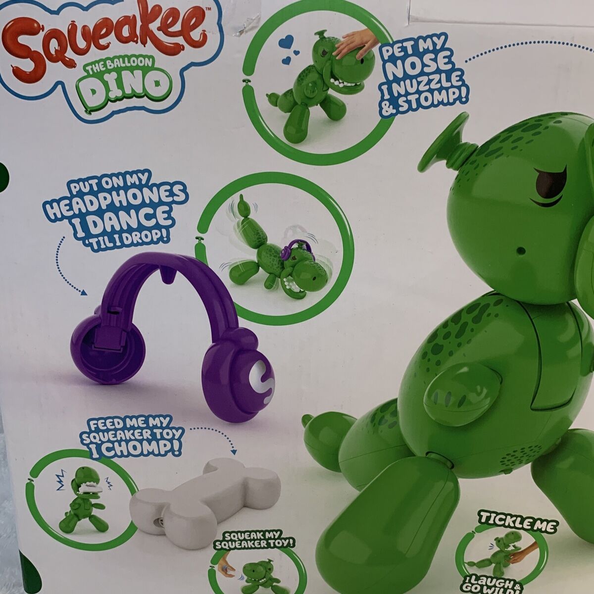  Squeakee The Balloon Dino  Interactive Dinosaur Pet Toy That  Stomps, Roars and Dances. Over 70+ Sounds & Reactions, Multicolor : Toys &  Games